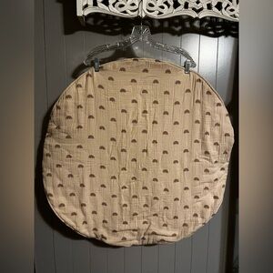 Baby playmat/tummy time mat beige /rainbows soft & cute muslin material